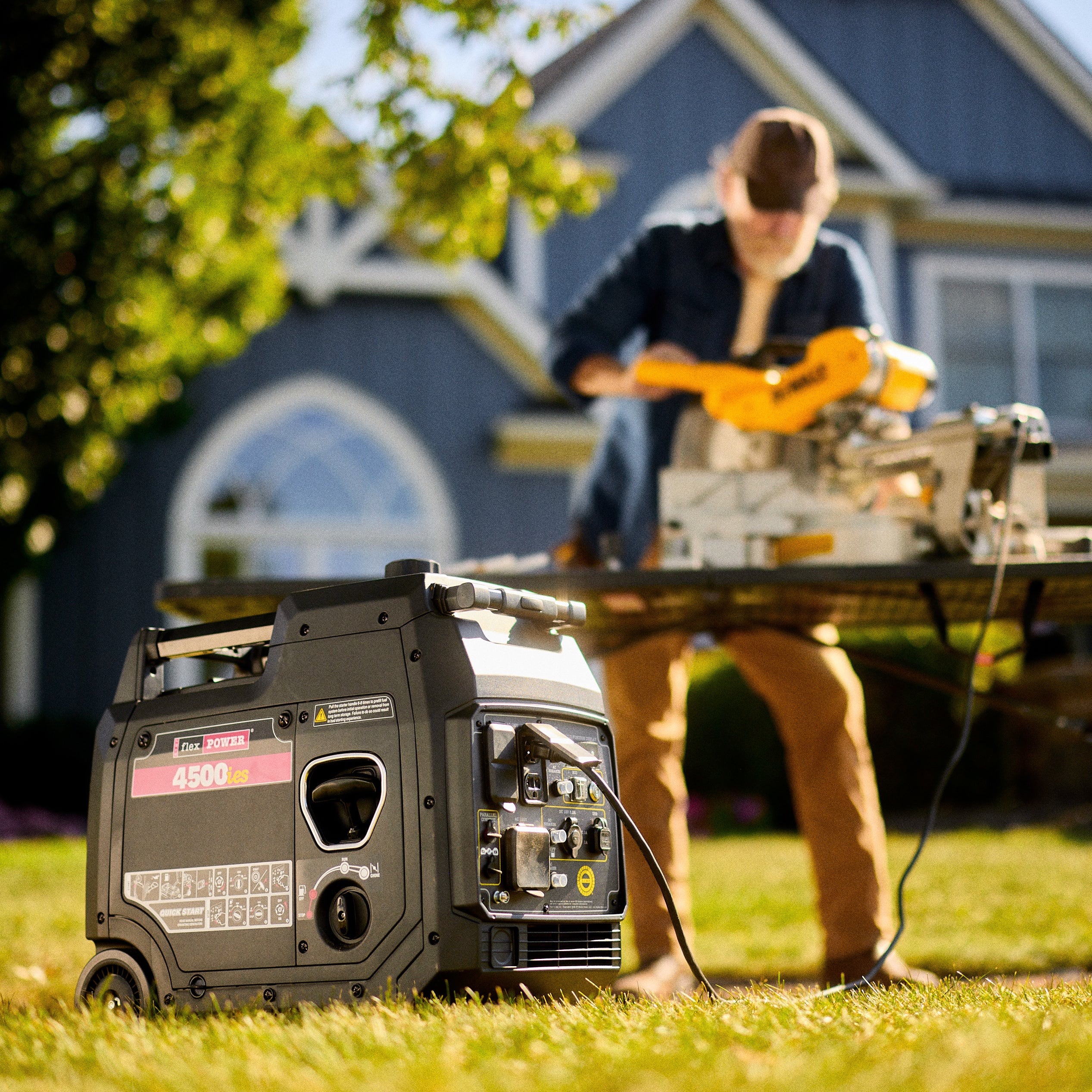 FlexPower® 4500ies Quiet Inverter Generator with Electric Start. Built for RVs, Tailgates & Backup