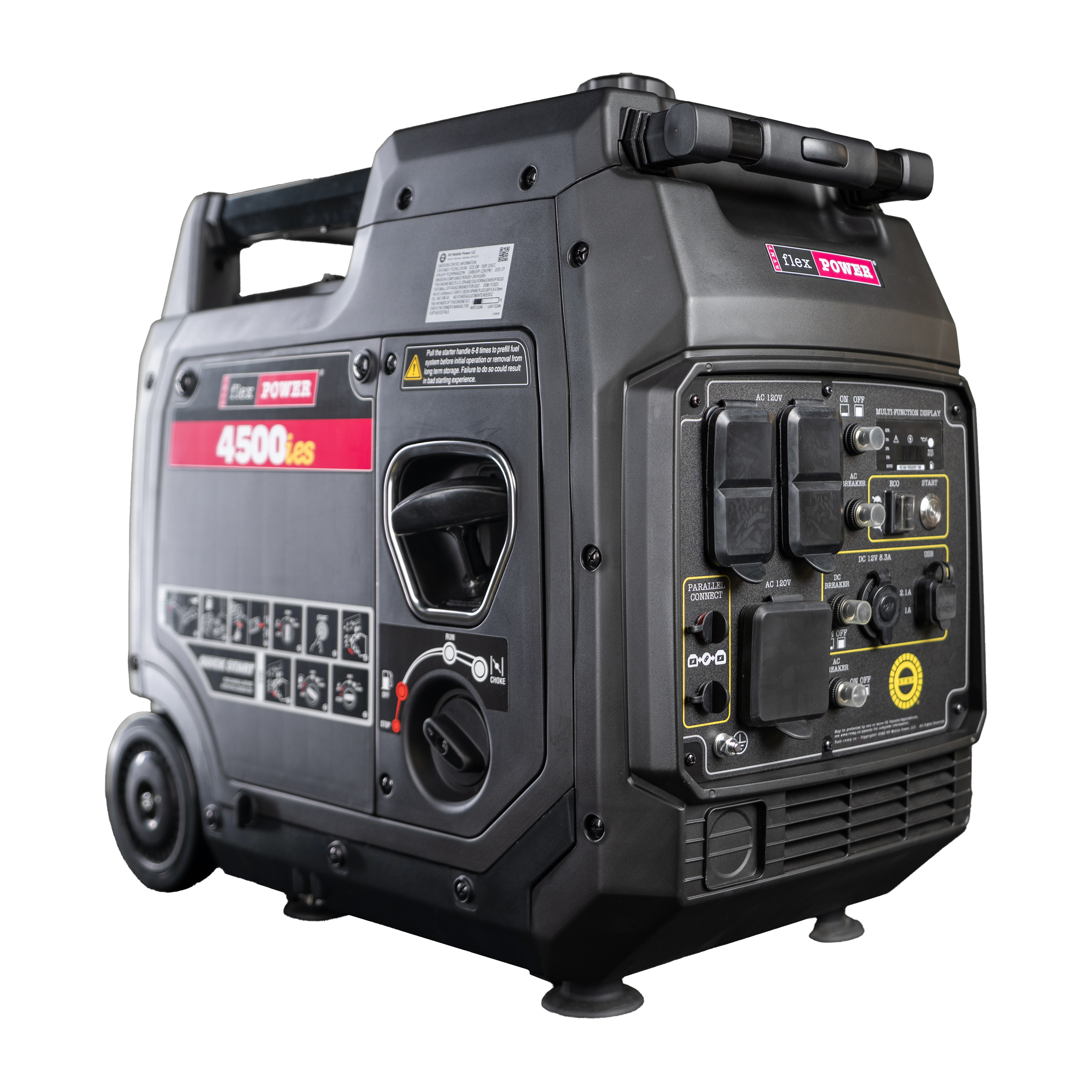 FlexPower® 4500ies Quiet Inverter Generator with Electric Start. Built for RVs, Tailgates & Backup