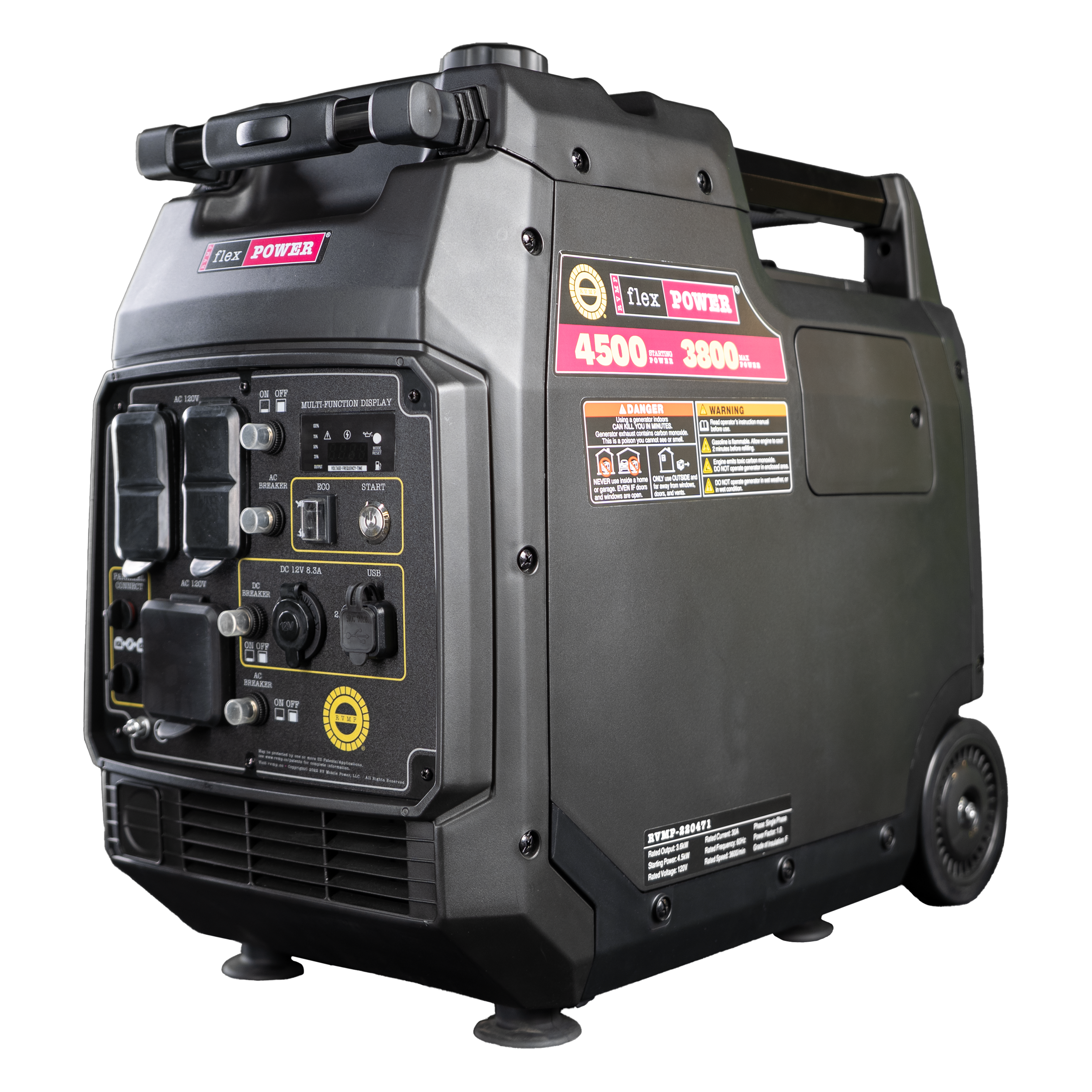 FlexPower® 4500ies Quiet Inverter Generator with Electric Start. Built for RVs, Tailgates & Backup