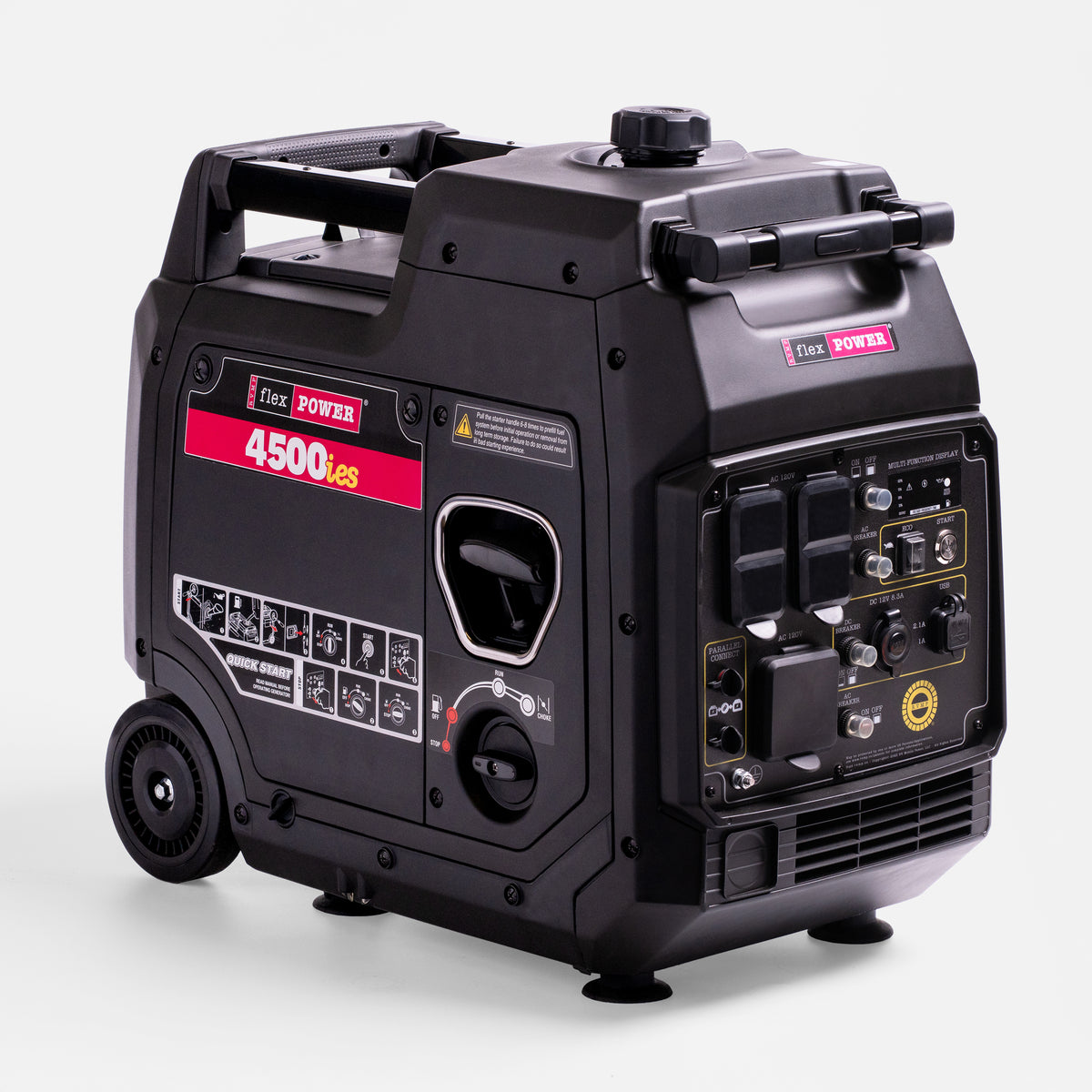 FlexPower® 4500ies Quiet Inverter Generator with Electric Start. Built for RVs, Tailgates & Backup