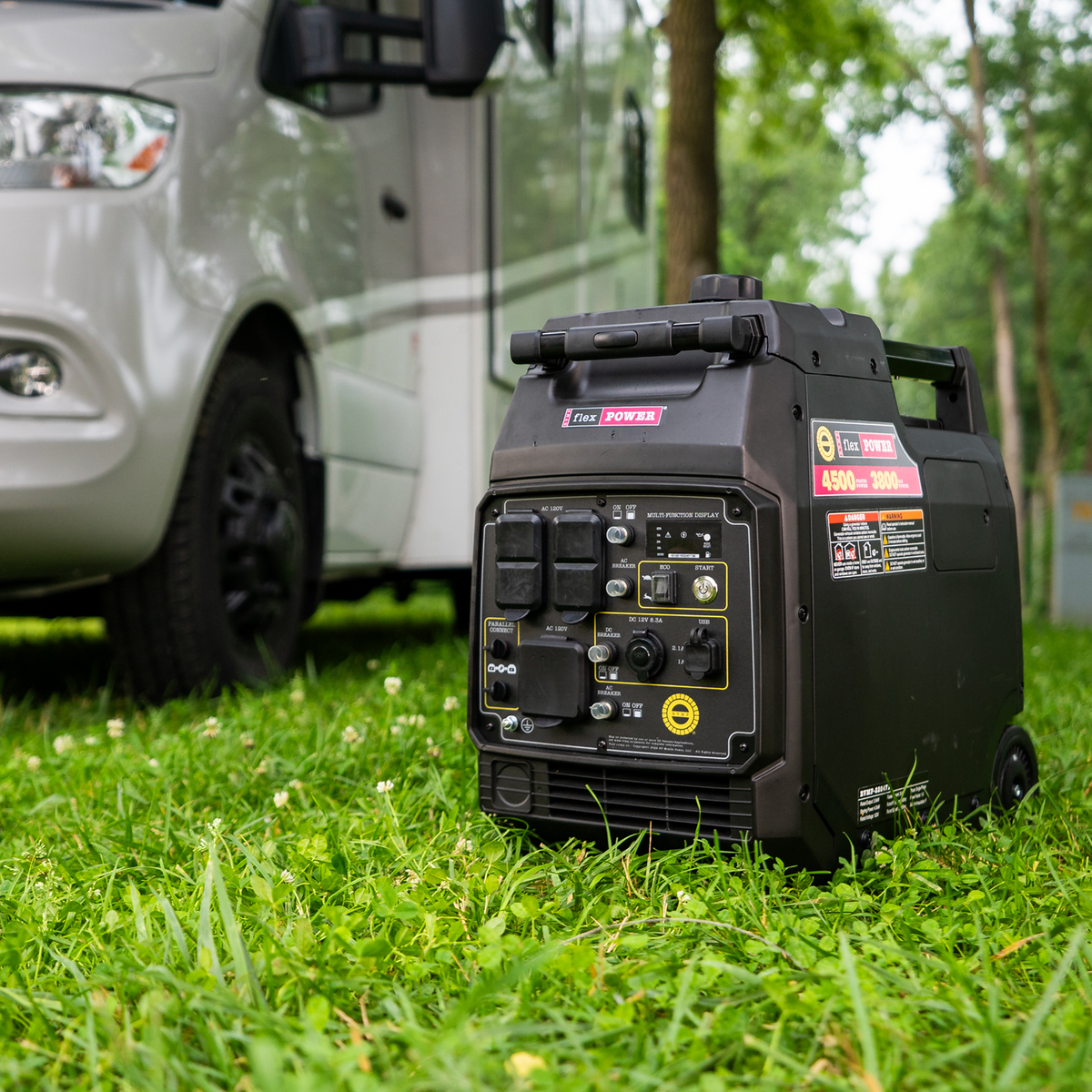 FlexPower® 4500ies Quiet Inverter Generator with Electric Start. Built for RVs, Tailgates & Backup
