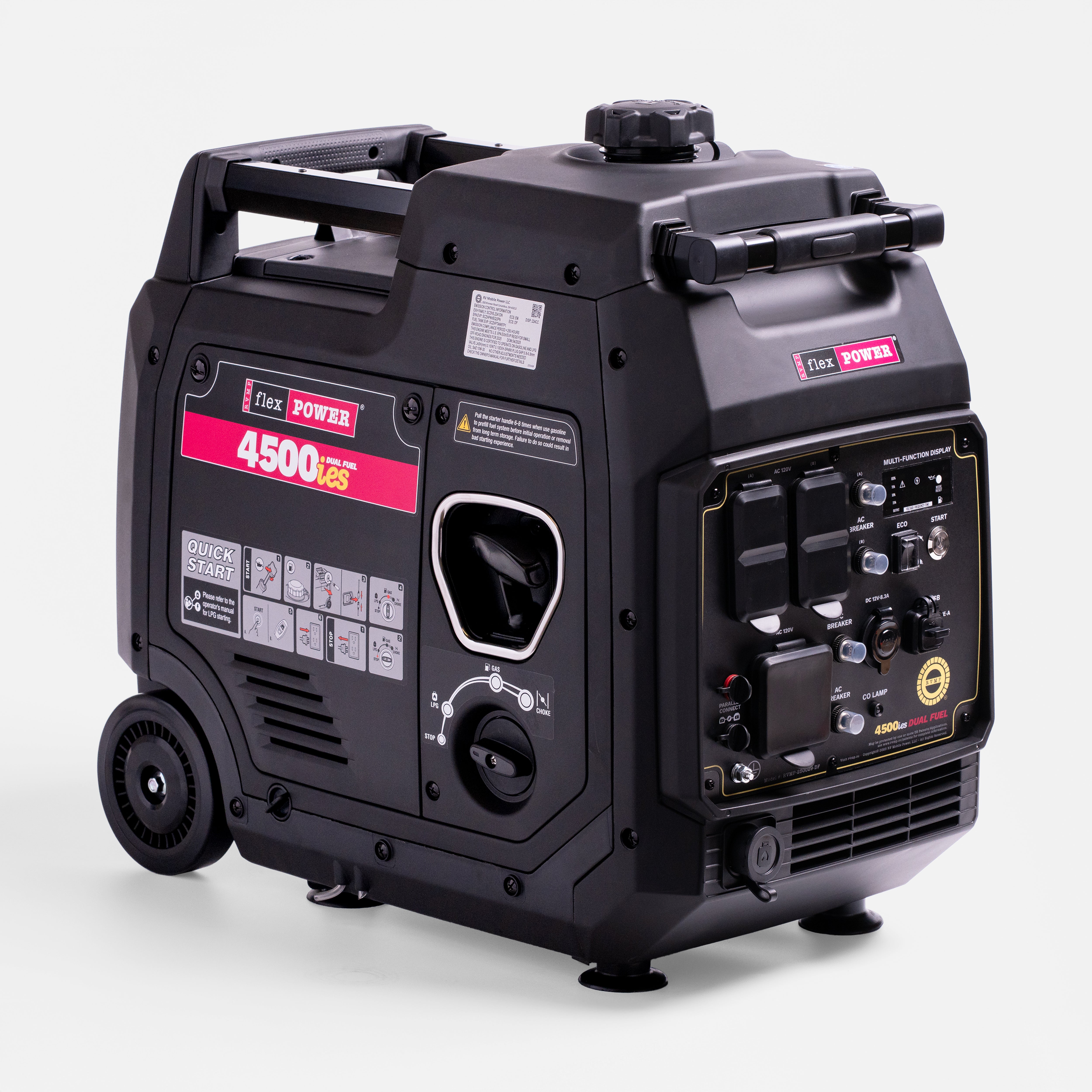 FlexPower® 4500ies Quiet Inverter Generator with Electric Start. Built for RVs, Tailgates & Backup