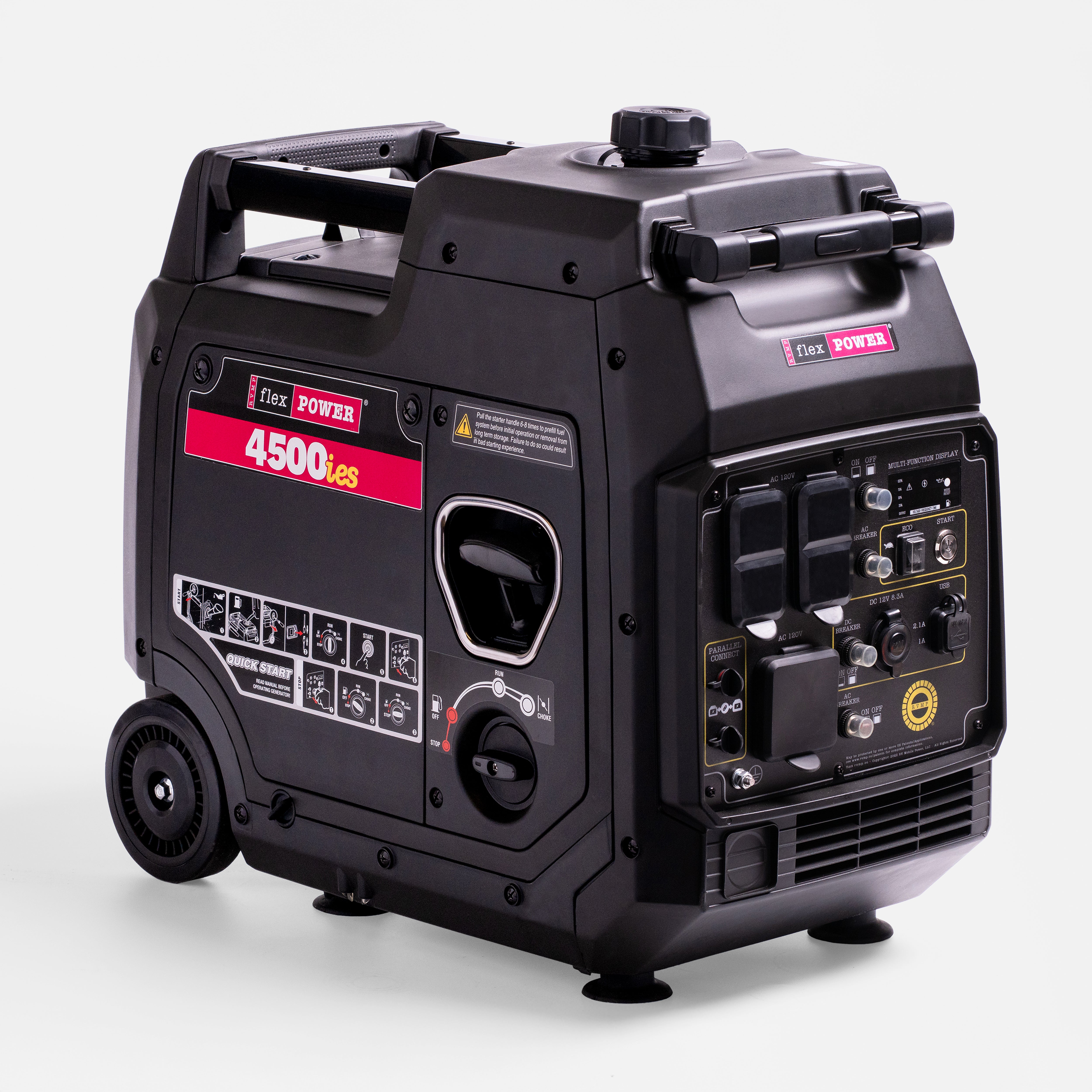 FlexPower® 4500ies Quiet Inverter Generator with Electric Start. Built for RVs, Tailgates & Backup